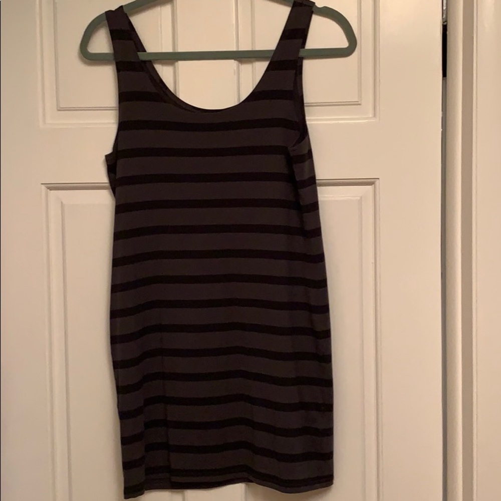 H&M black and grey striped dress
